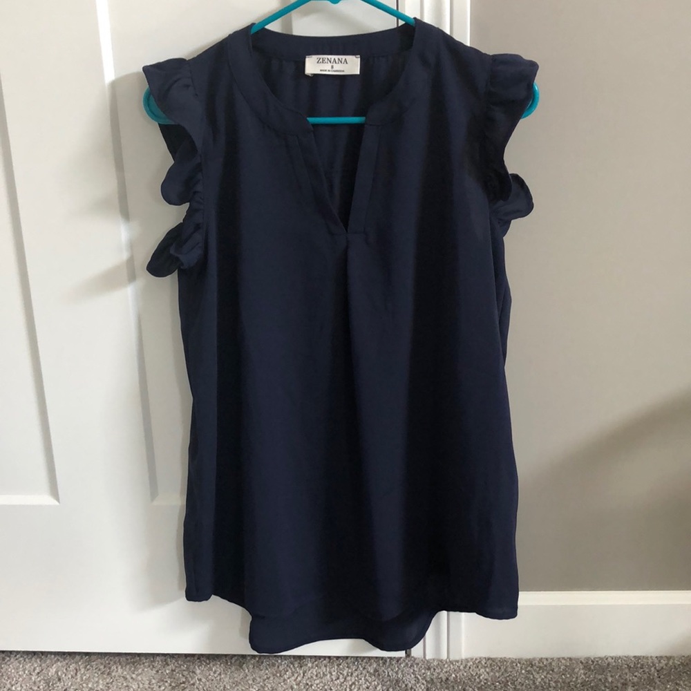 Navy tunic blouse